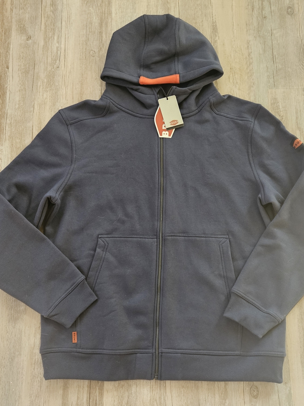 NWT Brunt Workwear Men's Navy Blue The Shevlin Full Zip Sweatshirt Hoodie XL